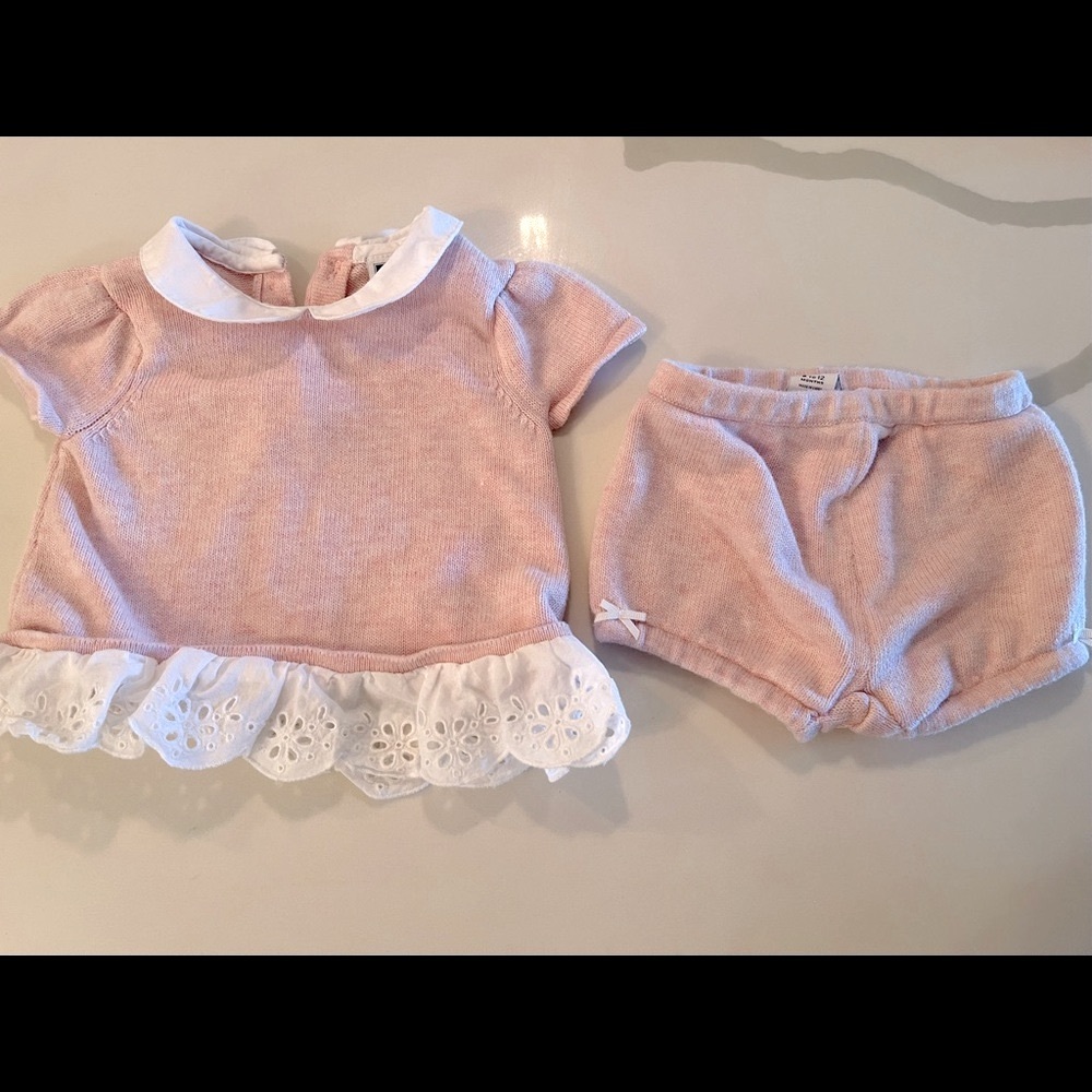 Janie & Jack light pink sweater dress 6-12 months